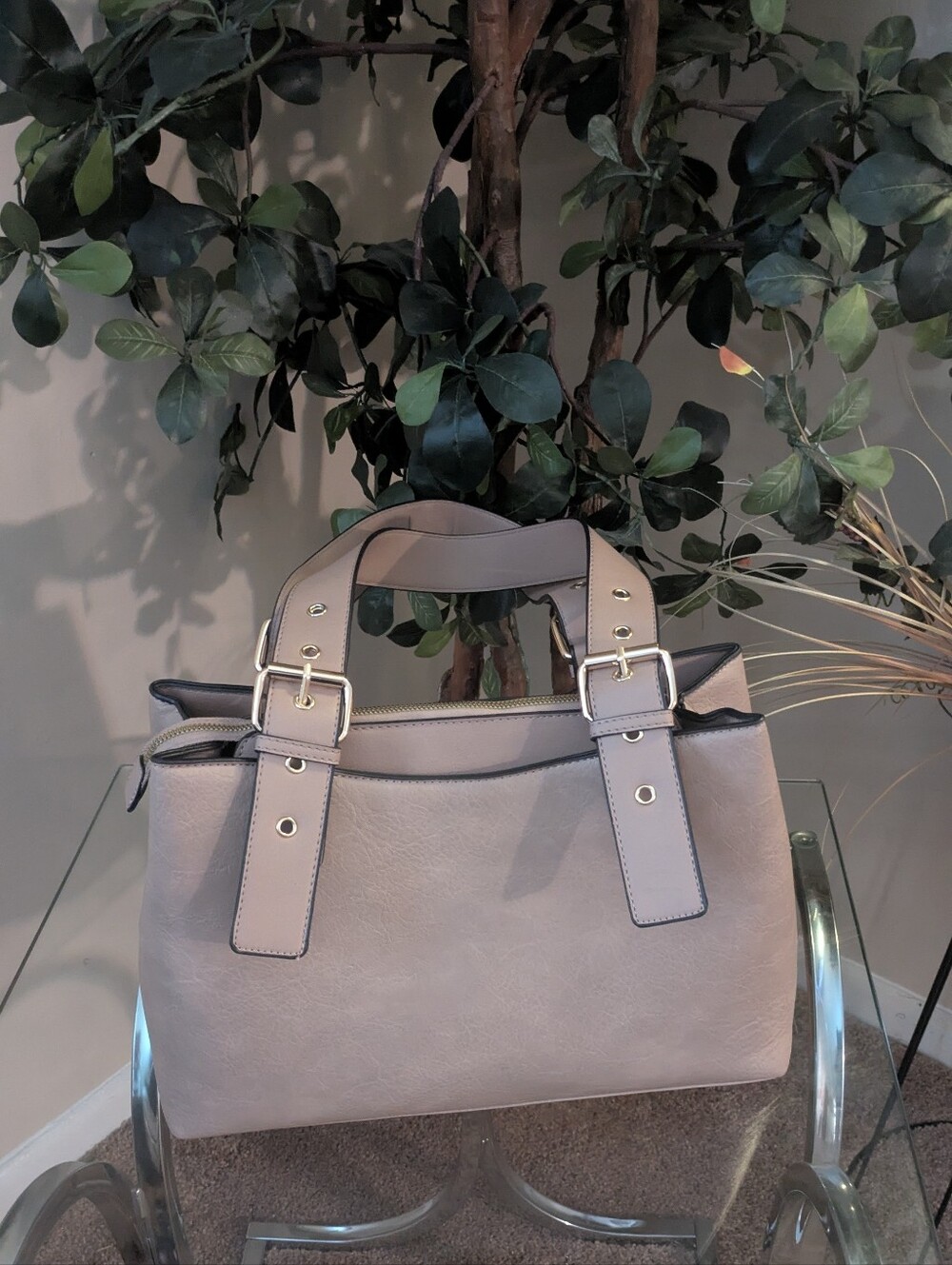 🔥FINAL🔥EUC!! Women's Structured Tote Handbag - Light Taupe - Picture 2 of 6